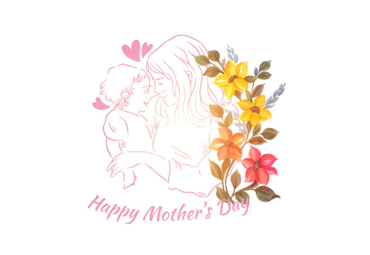 Flat mother's day illustration