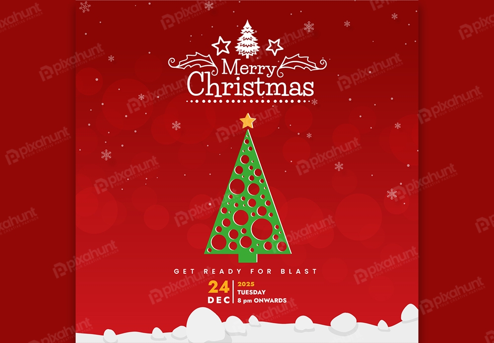 Merry Christmas Minimalist Social Media Post Design