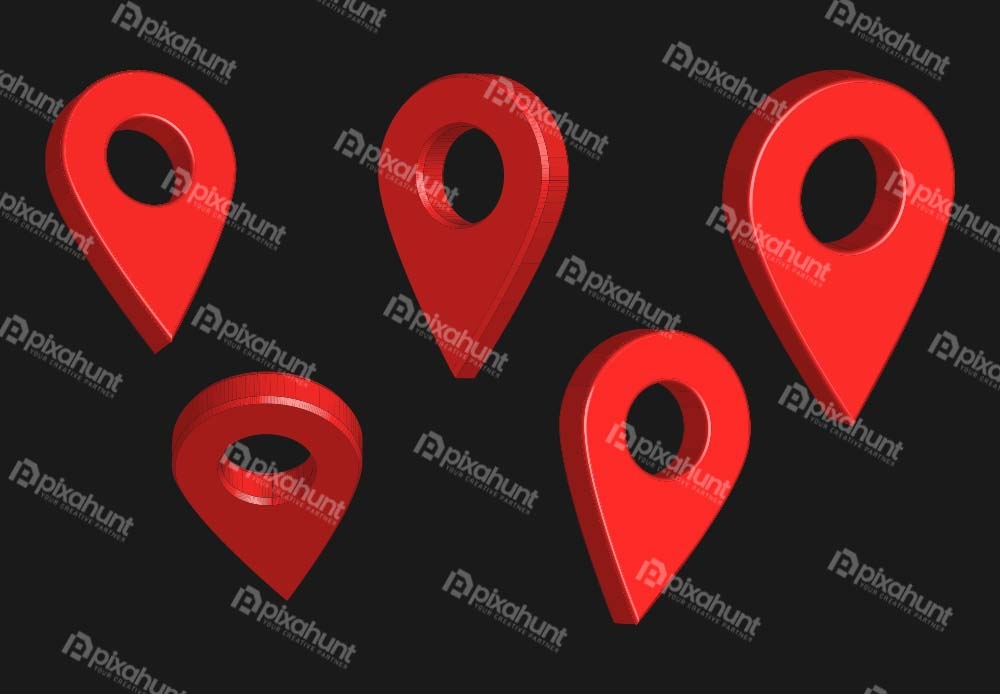 Gps navigation map pointer, 3D Vector map marker icon that points location, Web element design, Place navigation sign, 3D Red location pin collection vector illustration