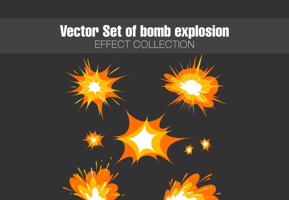 Set of bomb explosion effects