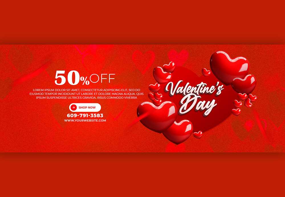 Happy Valentines Day Discount Sale Facebook Cover