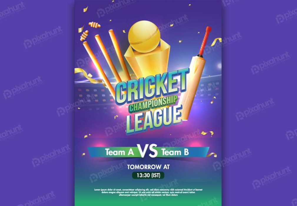 world cricket league flyer template