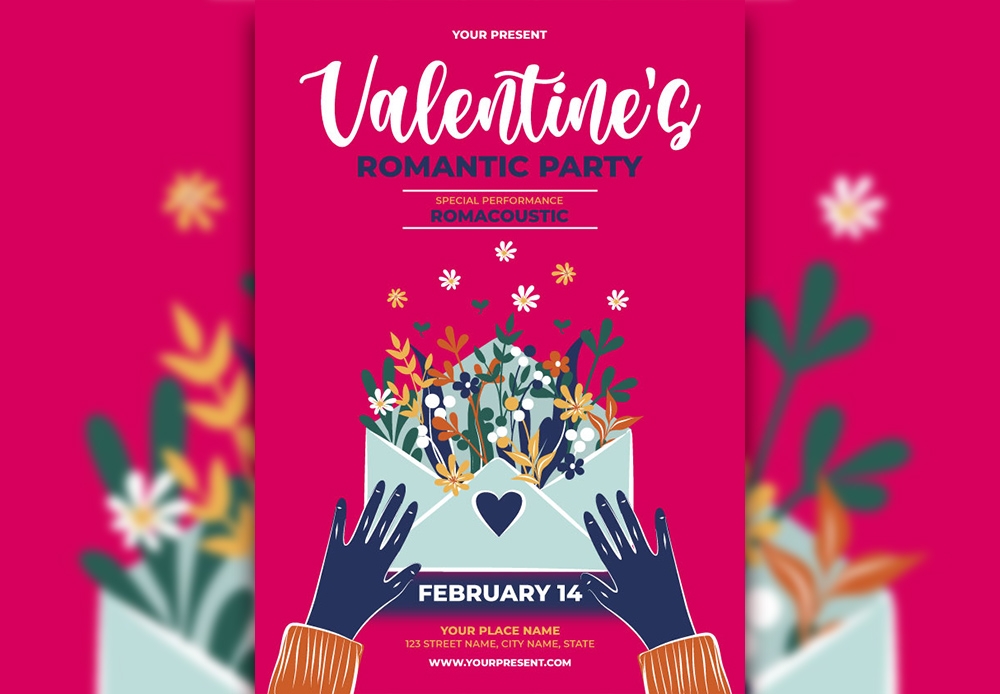 Valentine Romantic Party Social Media Post Design