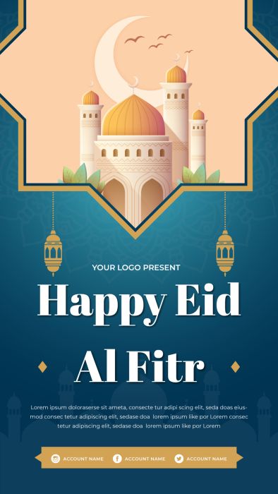 Islamic Eid Mubarak Instgram Story Post