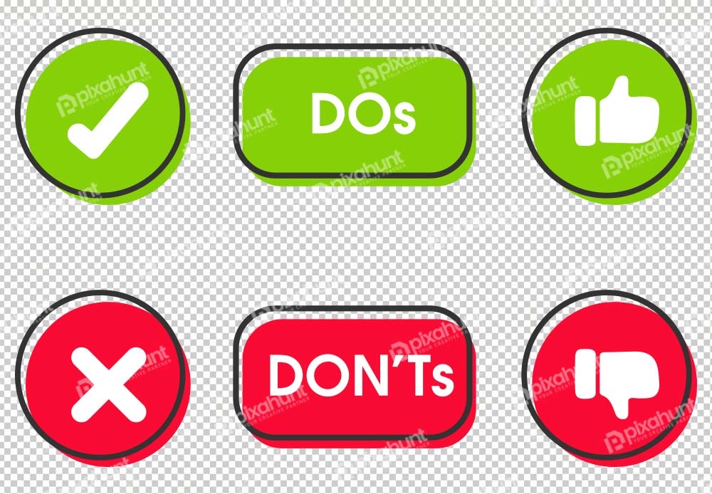 Check mark icon set | Do and don’t like and dislike icon set