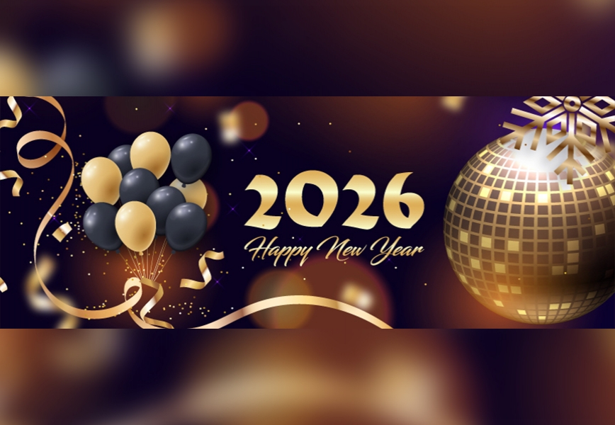 Happy New Year balloon Celebration Facebook Cover Template Social Media Post