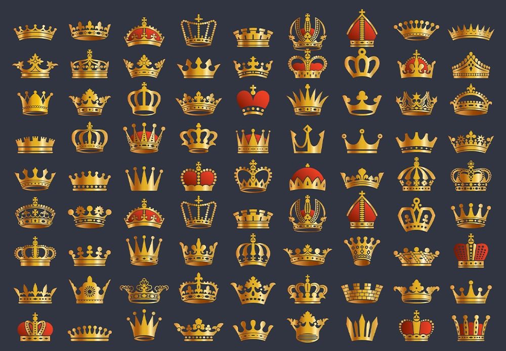 Vector Golden Royal Crowns Icons