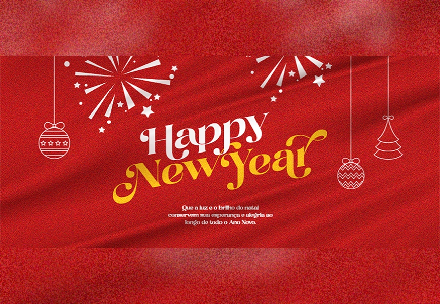 PSD Happy New Year Red Facebook Cover Post Free Download