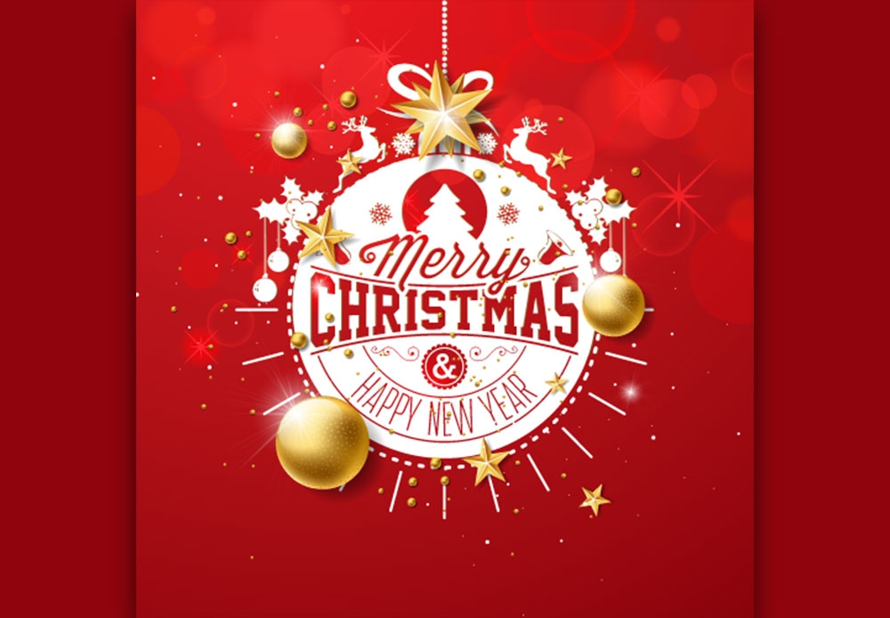 Merry Christmas Happy New Year Post Design