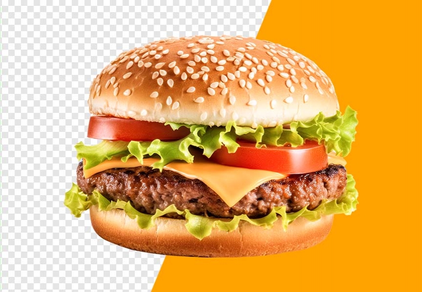 Free premium transparent background delicious cheese burger