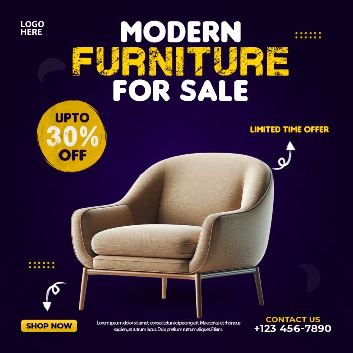 Furnished modern furniture post design