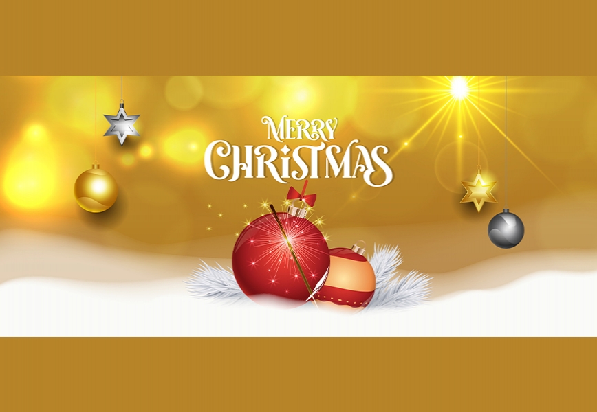 Vector Merry Christmas Yellow Facebook Cover Social Media Post Design Free Download