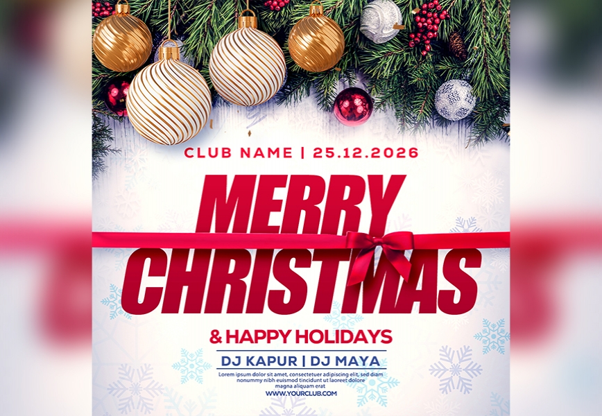 PSD Merry Christmas Social Media Post Free Download