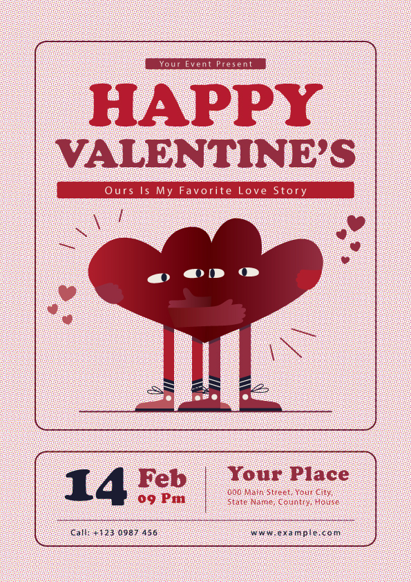 Free Download Valentines Day Celebration Party Post design | 情人節 Full Vectors Shared by Pixahunt 