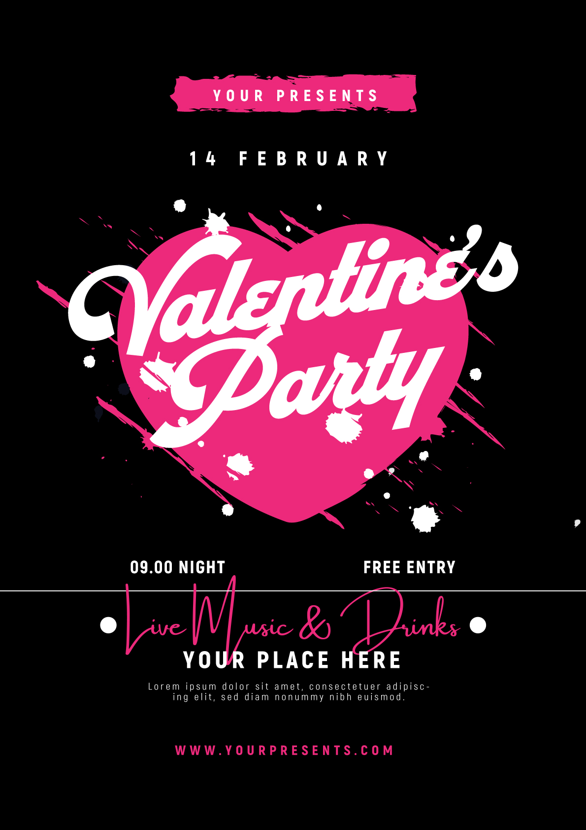 Free Download Valentine’s Day Party Social Midea Post Full Vectors Shared by Pixahunt 