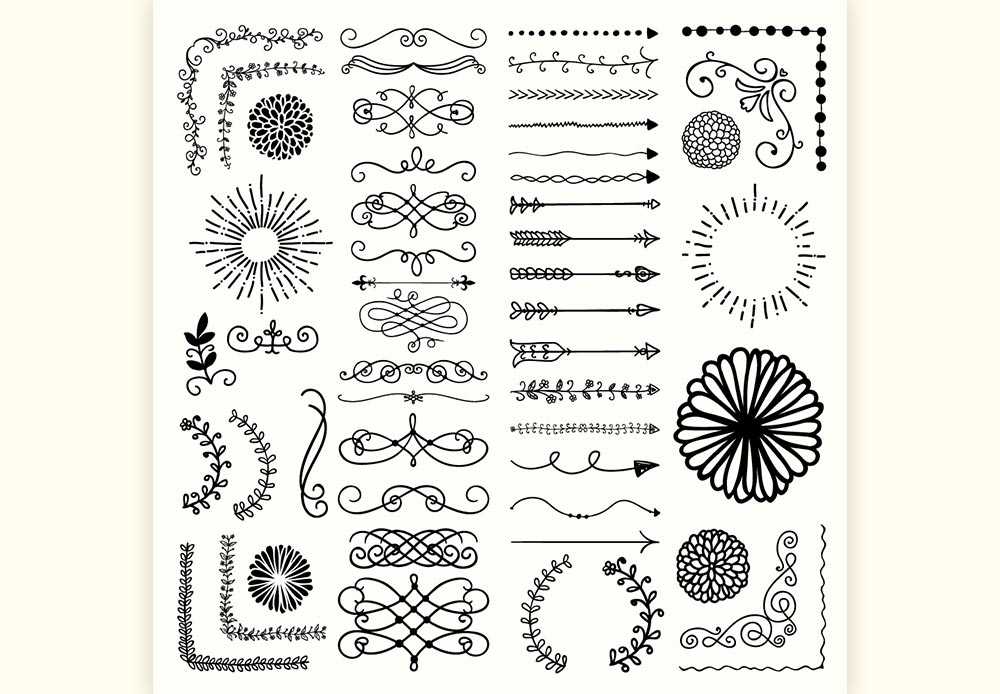 Free Download Vector divider and ornament collection in hand drawn style Full Vectors Shared by Pixahunt 