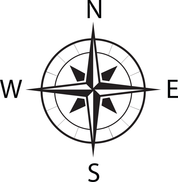 Compass icon vectorm line art only