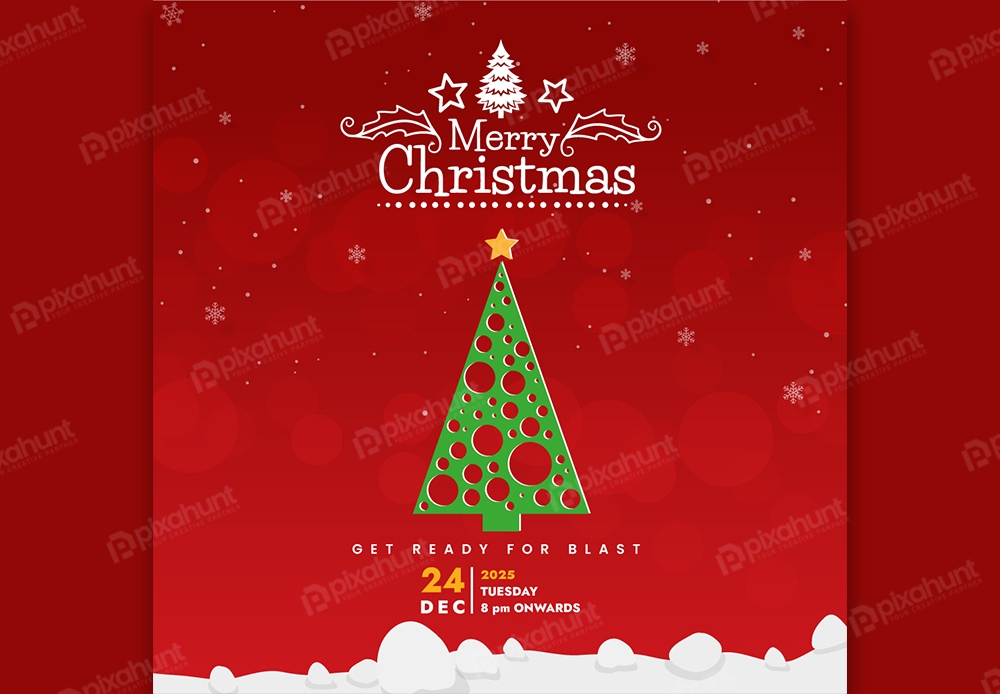 Free Download Merry Christmas Minimalist Social Media Post Design Full Vectors Shared by Pixahunt 