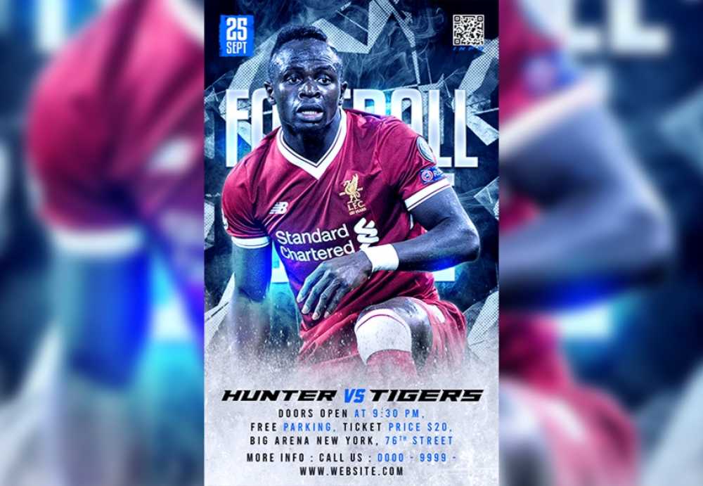 Football league opening social media story poster template