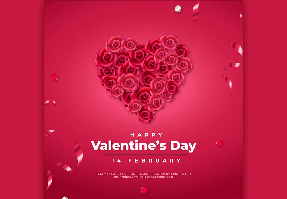 Valentines Day Rose Social Media Post