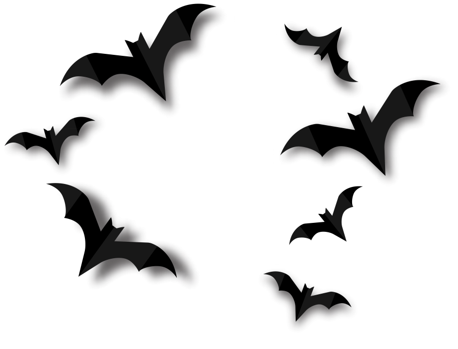 Bats silhouettes solated halloween traditional design element. vector vampire bat set