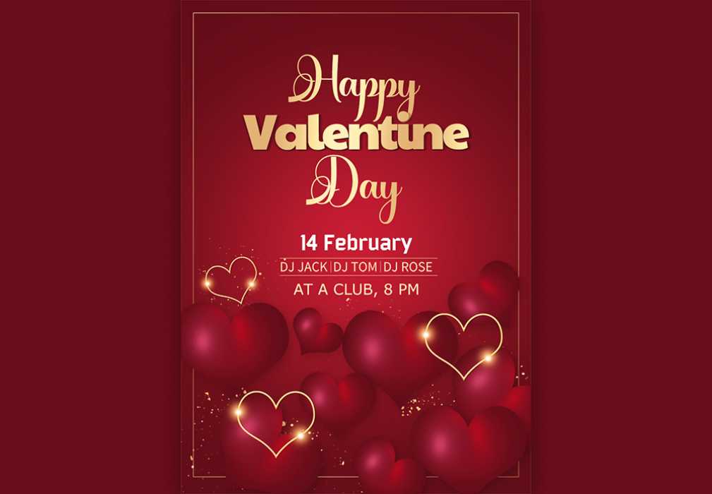 Free Download Happy Valentines Day Love Poster Full PSD Shared by Pixahunt 