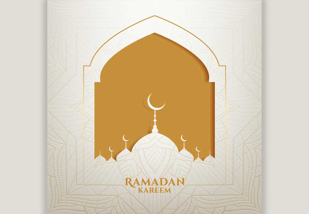Ramadan Kareem islamic greeting paper style