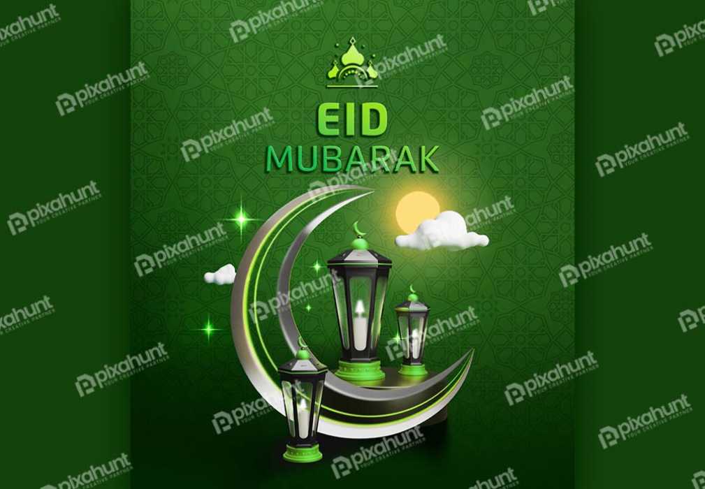 Eid Mubarak 3d illustration