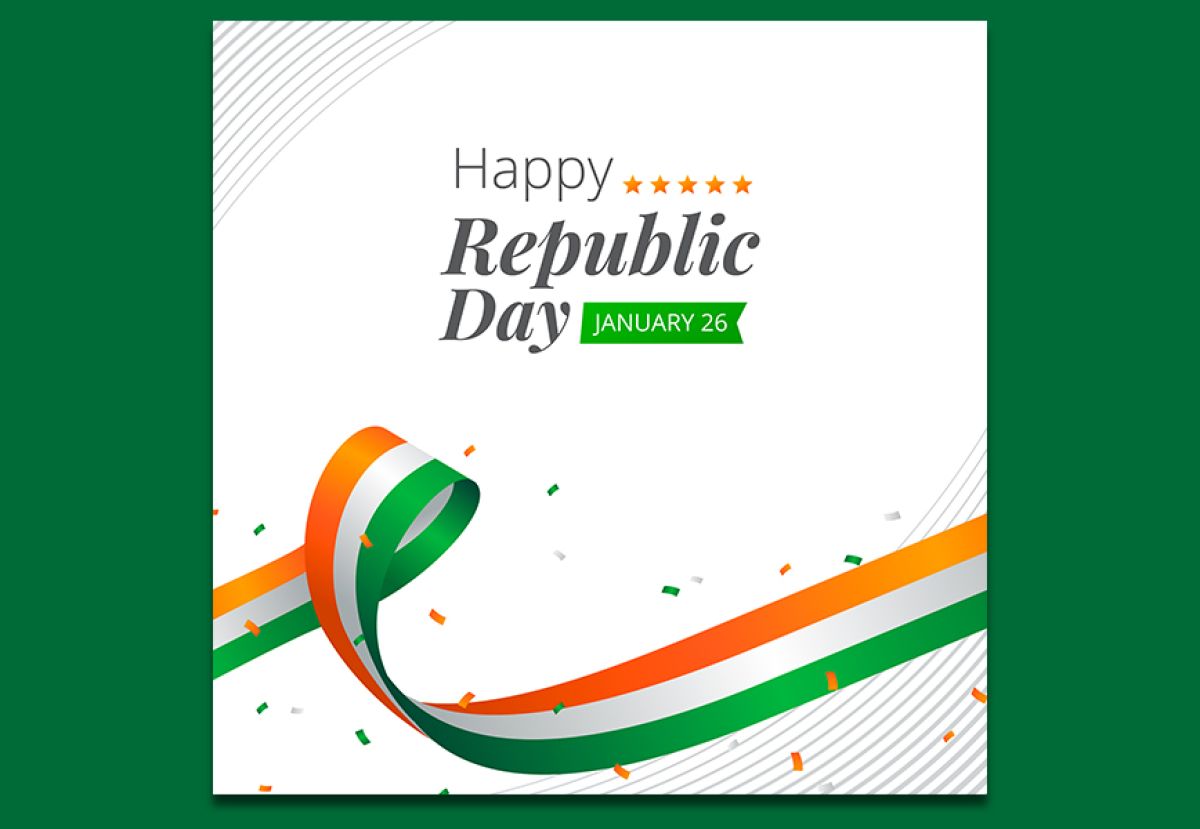 january 26 Indian republic day in minimalistic flat design