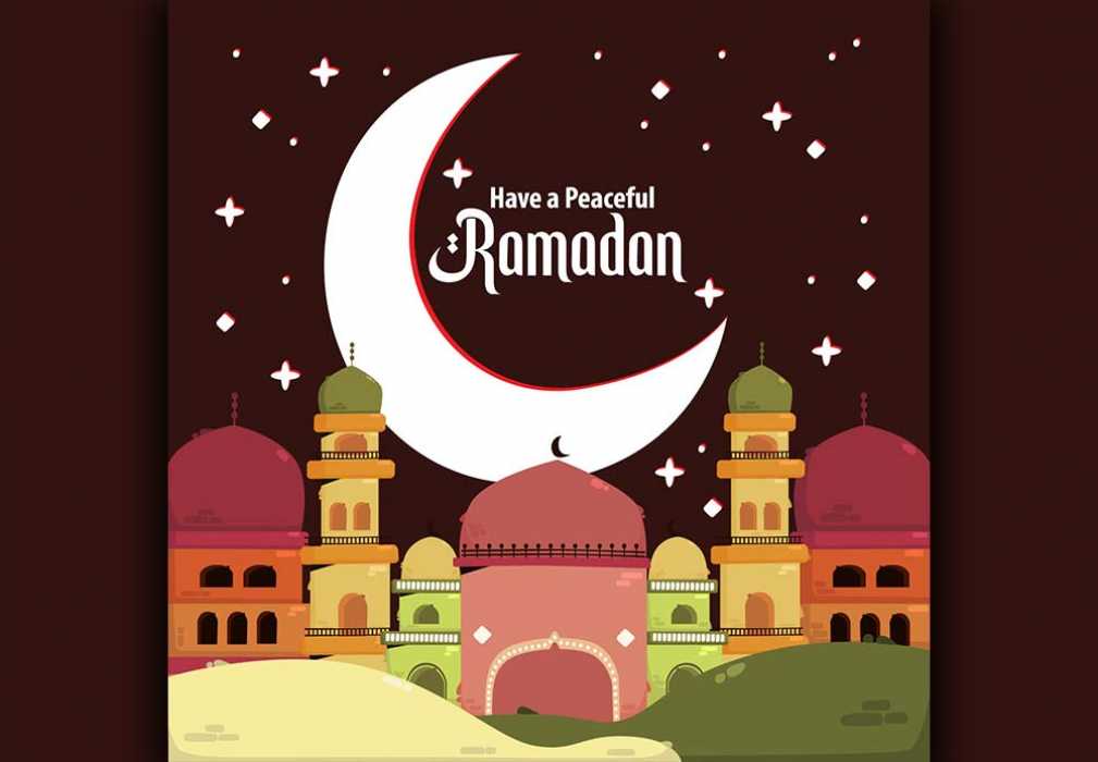 Islamic Ramadan Greeting Illustration flat design