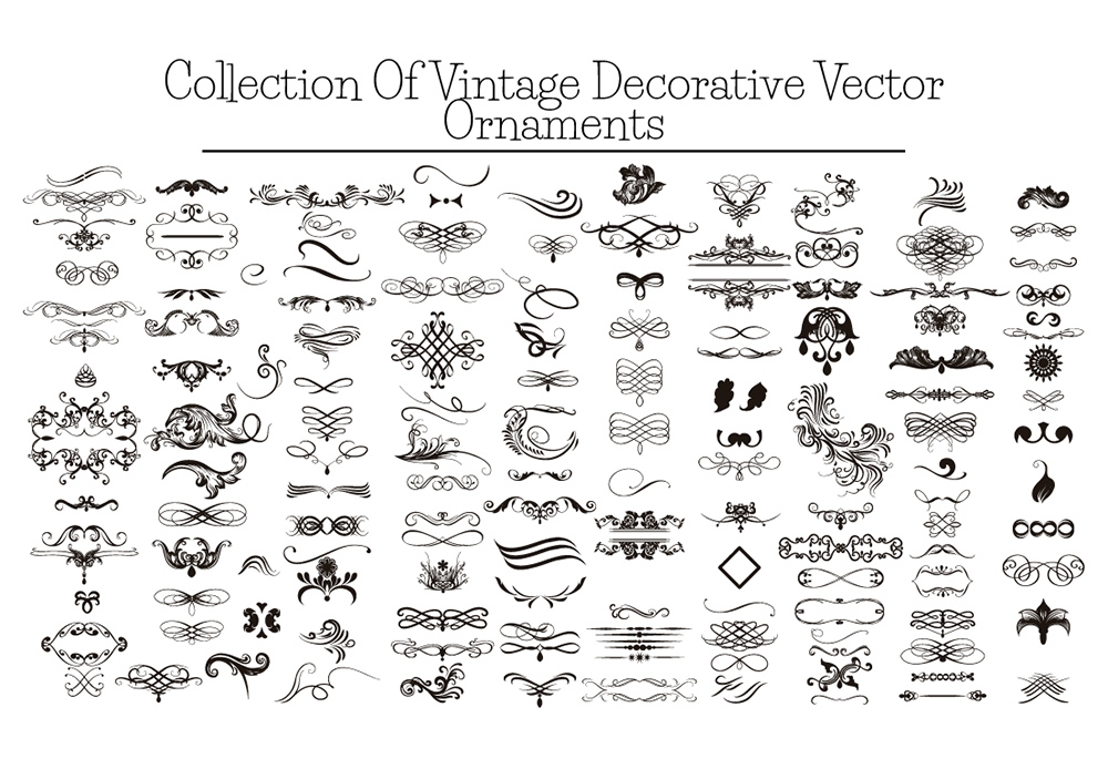 Free Download Collection Of Vintage Decorative Vector Ornaments Full Vectors Shared by Pixahunt 