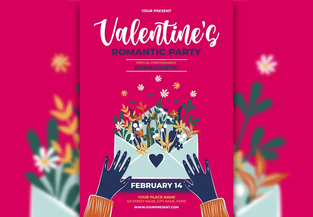 Valentine Romantic Party Social Media Post Design