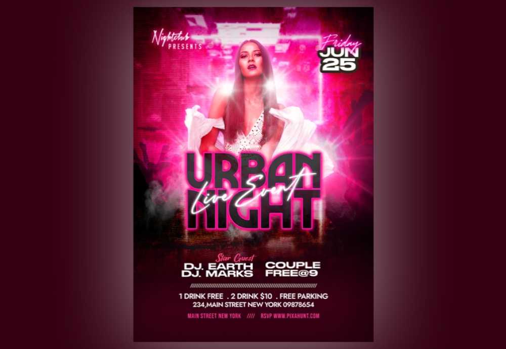 DJ Urban Party Flyer PSD Template | Club DJ Urban Party Flyer PSD Template Download