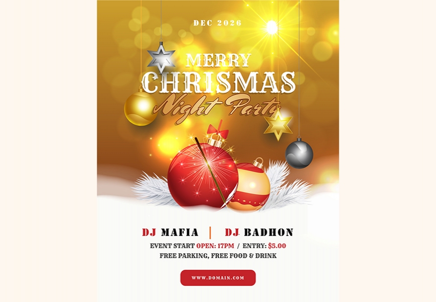 Free Download Vector Merry Christmas DJ Night Party Social Media Post Free Download Full Vectors Shared by Pixahunt 