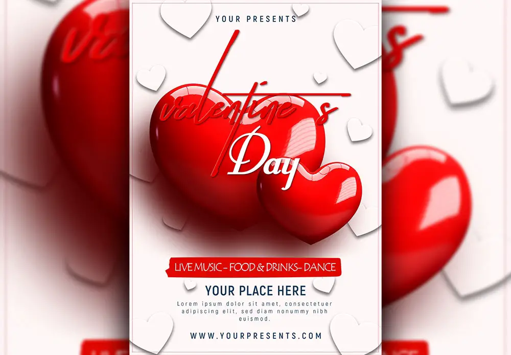 Valentines Day Party Flyer Design
