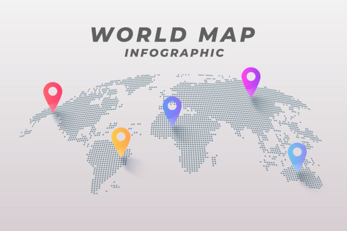 World map infographic