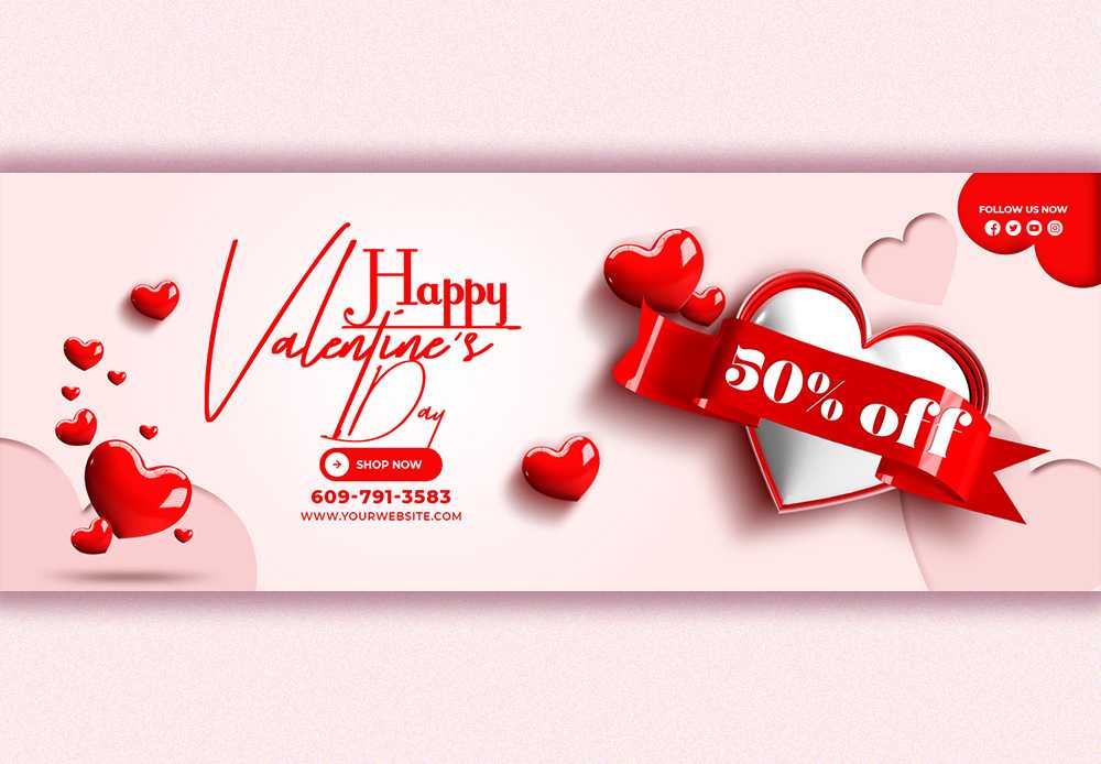 Free Download Valentines Day Facebook Banner Design Full PSD Shared by Pixahunt 