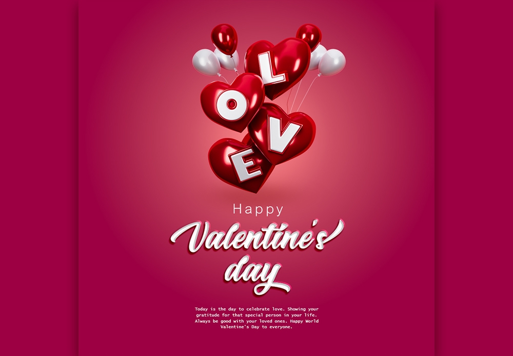 Free Download Happy Valentines day Social Media Post Full PSD Shared by Pixahunt 