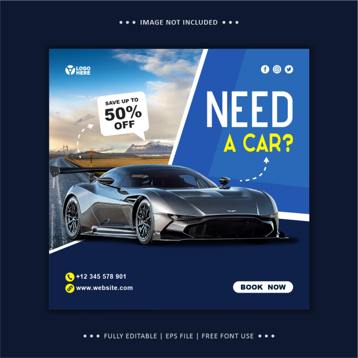 Car rental and Automotive Instagram and Facebook story template