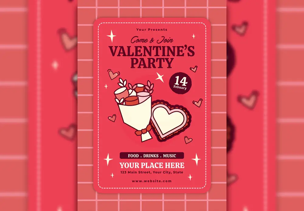 Valentine's Day Celebration Party Social Media Design