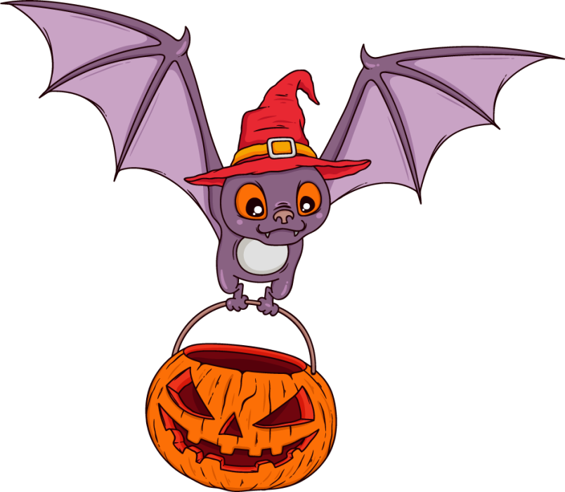 Hand drawn halloween bat illustration