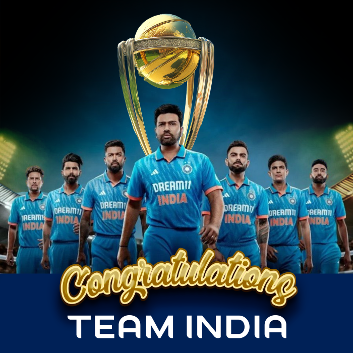 Congratulation India today India has win the match