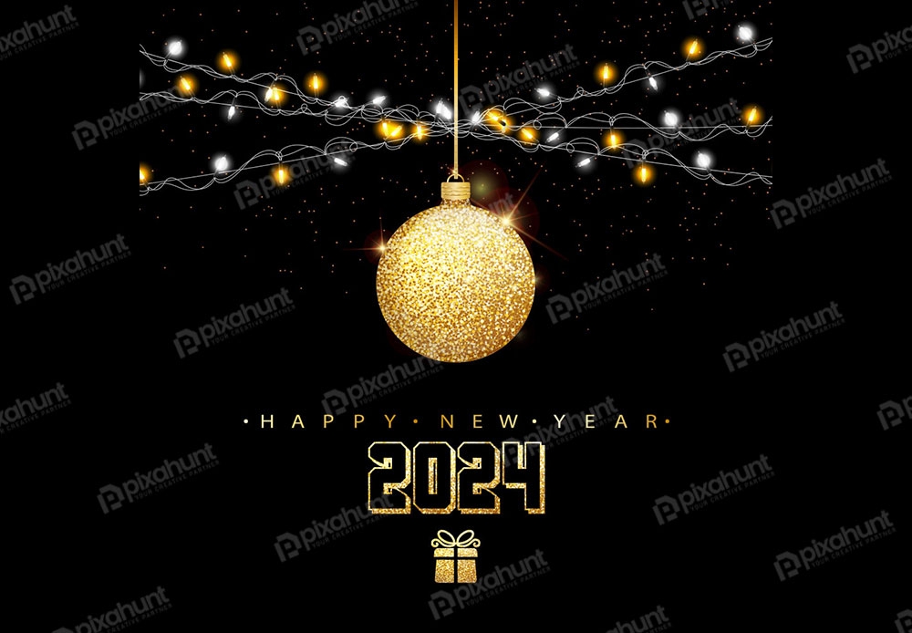 Free Download Happy New Year Post Design 2024 Full PSD Shared by Pixahunt 
