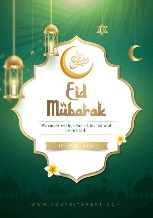 Eid Mubarak Social Media Greeting Card Design