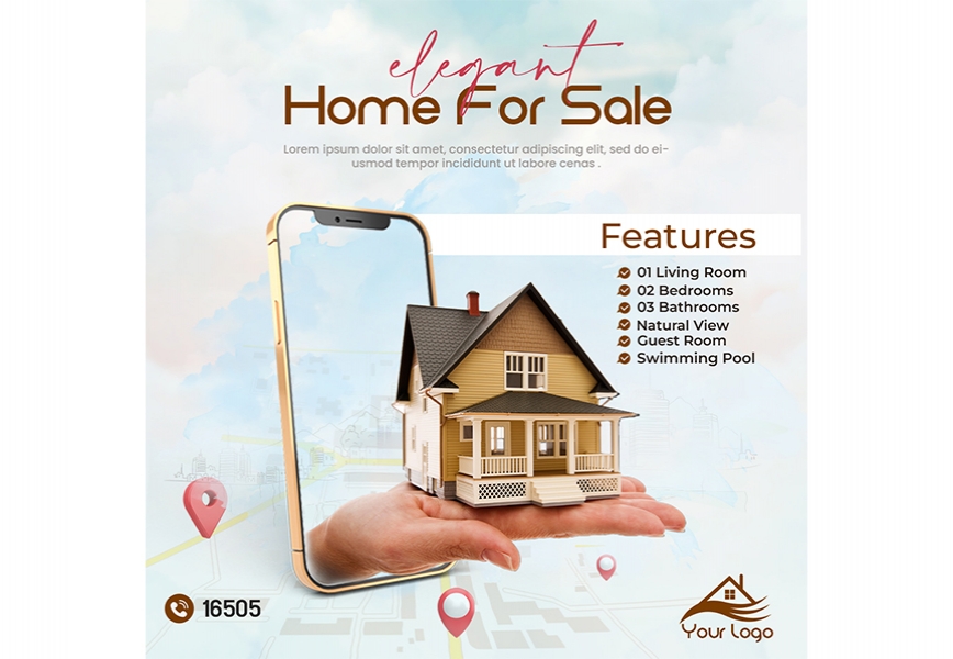 Free Download House for Sale Social Media Post PSD File Promote Your Home | sale social media post Full PSD Shared by Pixahunt 