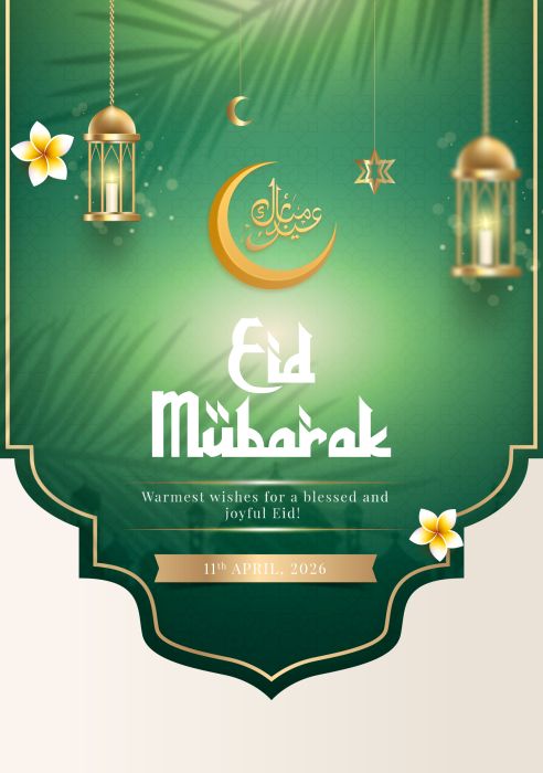 Eid Mubarak Social Media Islamic Greeting Card Design