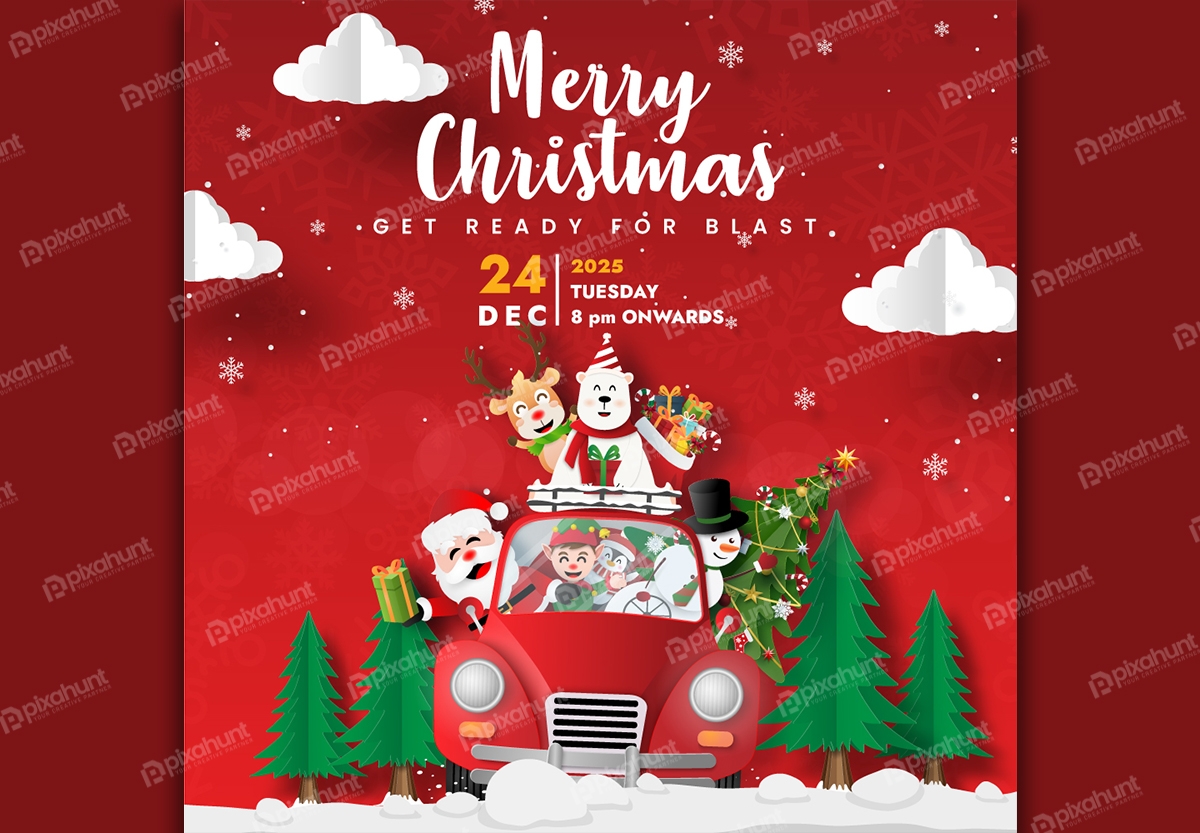 Free Download Merry Christmas Ready To Blast Social Media Post Full Vectors Shared by Pixahunt 