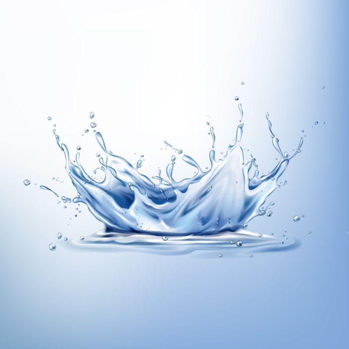 Vector Water splash blue-liquid droplets wave