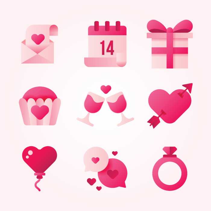 Best icon For Valentine Collection gradient design | Gradient Valentine Icons