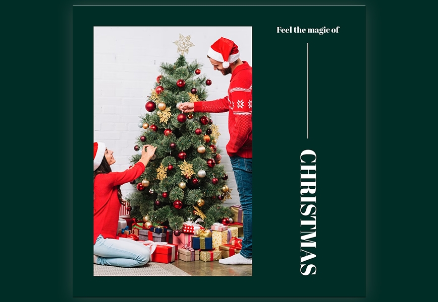 Free Download Free Christmas Story Share Instagram post PSD | Christmas Instagram post | Green Color Full PSD Shared by Pixahunt 